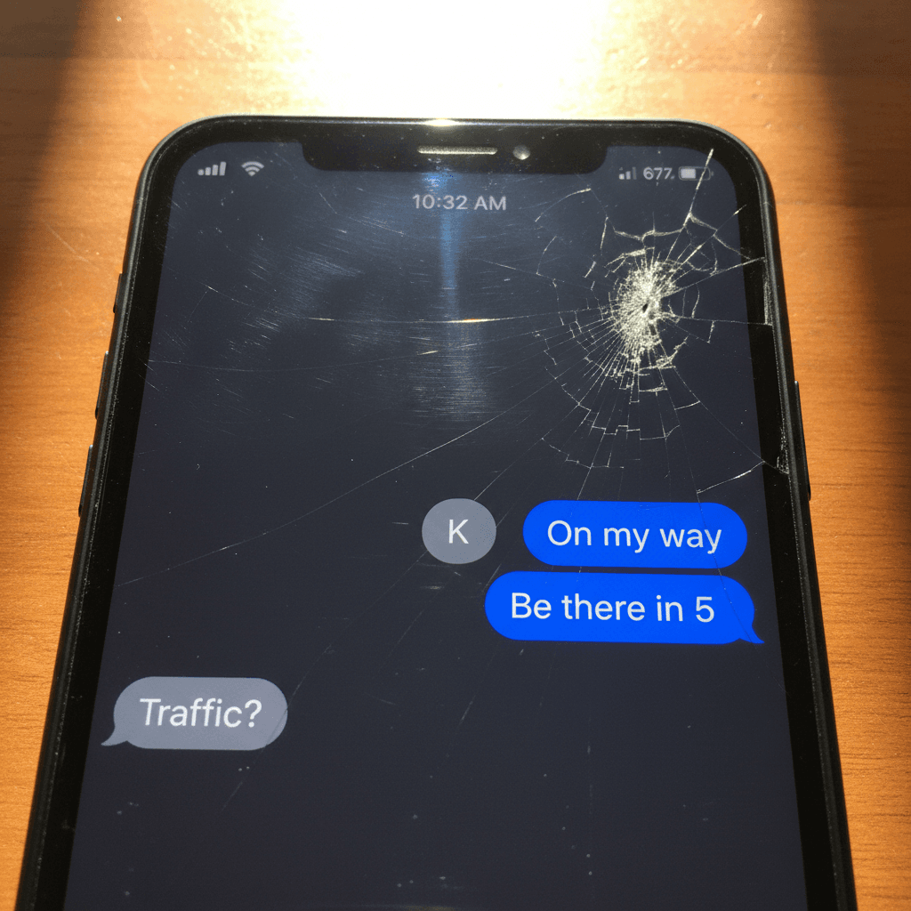 Smartphone screen with text conversation