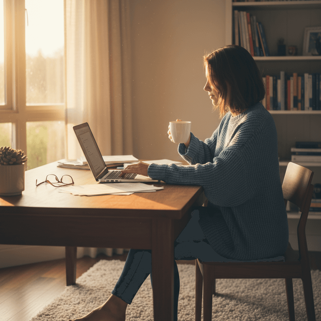 Person preparing notes on a laptop before a parenting coordination session